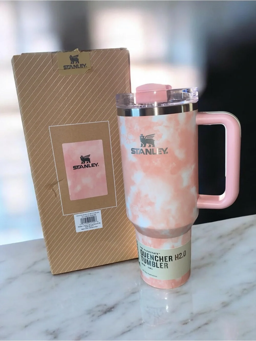 Stanley 40oz Quencher H2.0 Tumbler - Rose Quartz Swirl (New In Box)